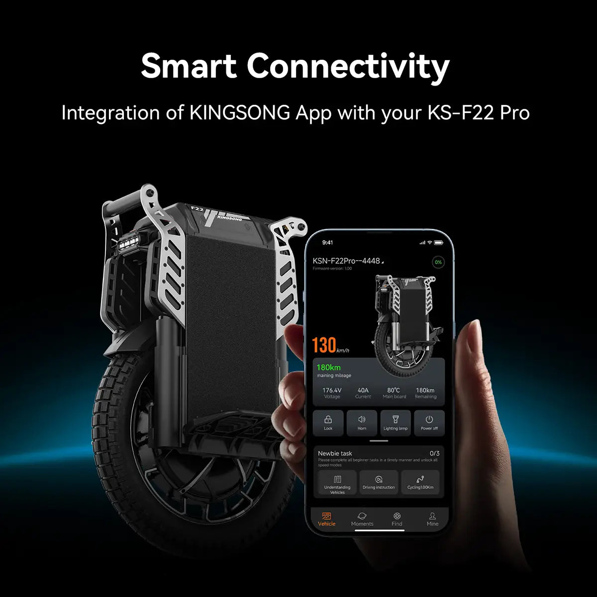 King Song F22 Pro Electric Unicycle – 12000W Motor, 180KM Range, 130+km/h High-Speed Performance EUC