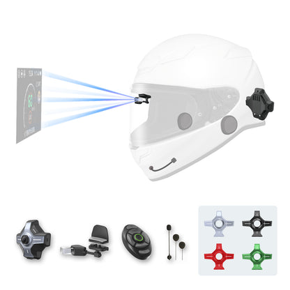 Motoeye E6+ Heads-Up Display (HUD) - Screen Mirroring, Mesh Intercom, Rear View Camera