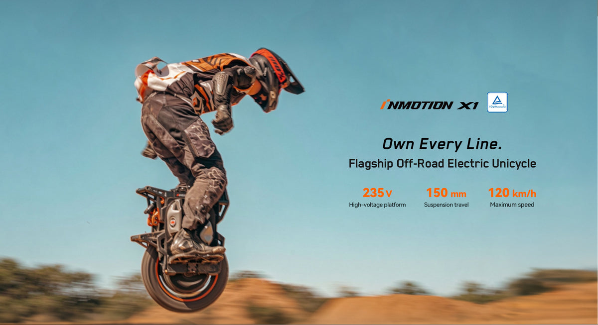 InMotion X1 - 235V 2100wh EVE 50PL Battery 6000w EUC - 150mm Suspension