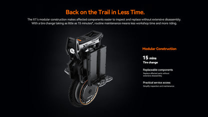 InMotion X1 - 235V 2100wh EVE 50PL Battery 6000w EUC - 150mm Suspension