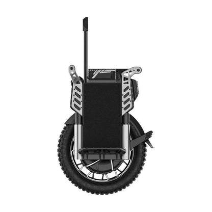 Kingsong F22 Pro electric unicycle with a rugged tire, sturdy metal frame, and a retractable handle for easy transport, designed for off-road and urban riding.