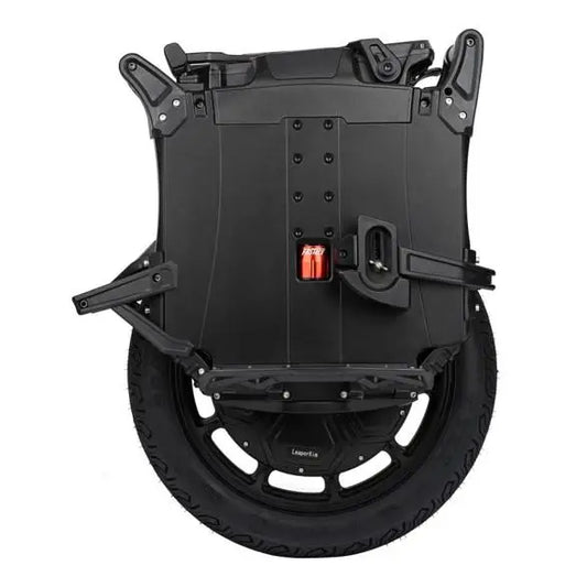 Leaperkim Sherman L Electric Unicycle - 151V 4000Wh Long Range EUC - 90mm Suspension showing black body, sturdy pedal supports, and a rugged tire with visible suspension components.